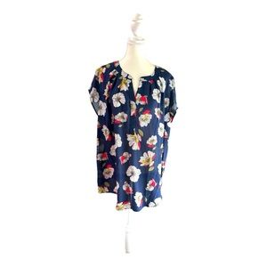 Papermoon 2X Navy Floral Blouse – Lightweight & Flowy